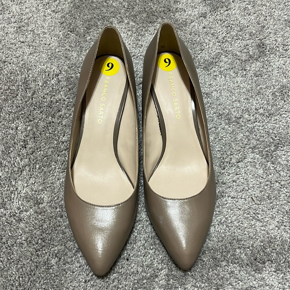 Franco Sarto low wedge in a neutral beige color